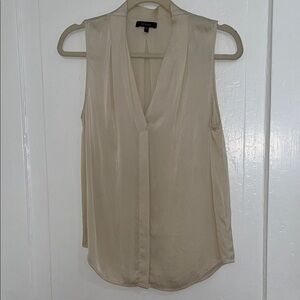 Quince Ivory Washable Silk Sleeveless Blouse Medium